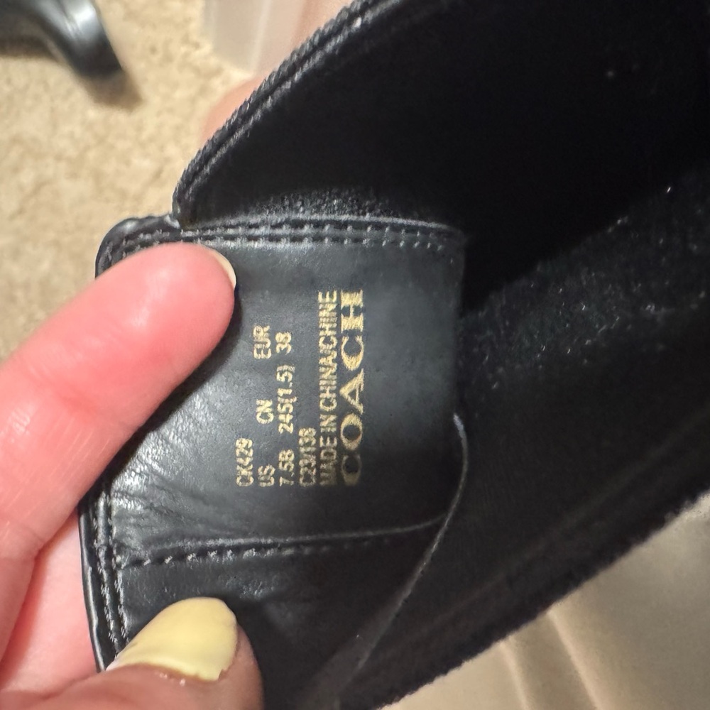 Coach Black Leather Heeled Boots - Picture 4 of 5